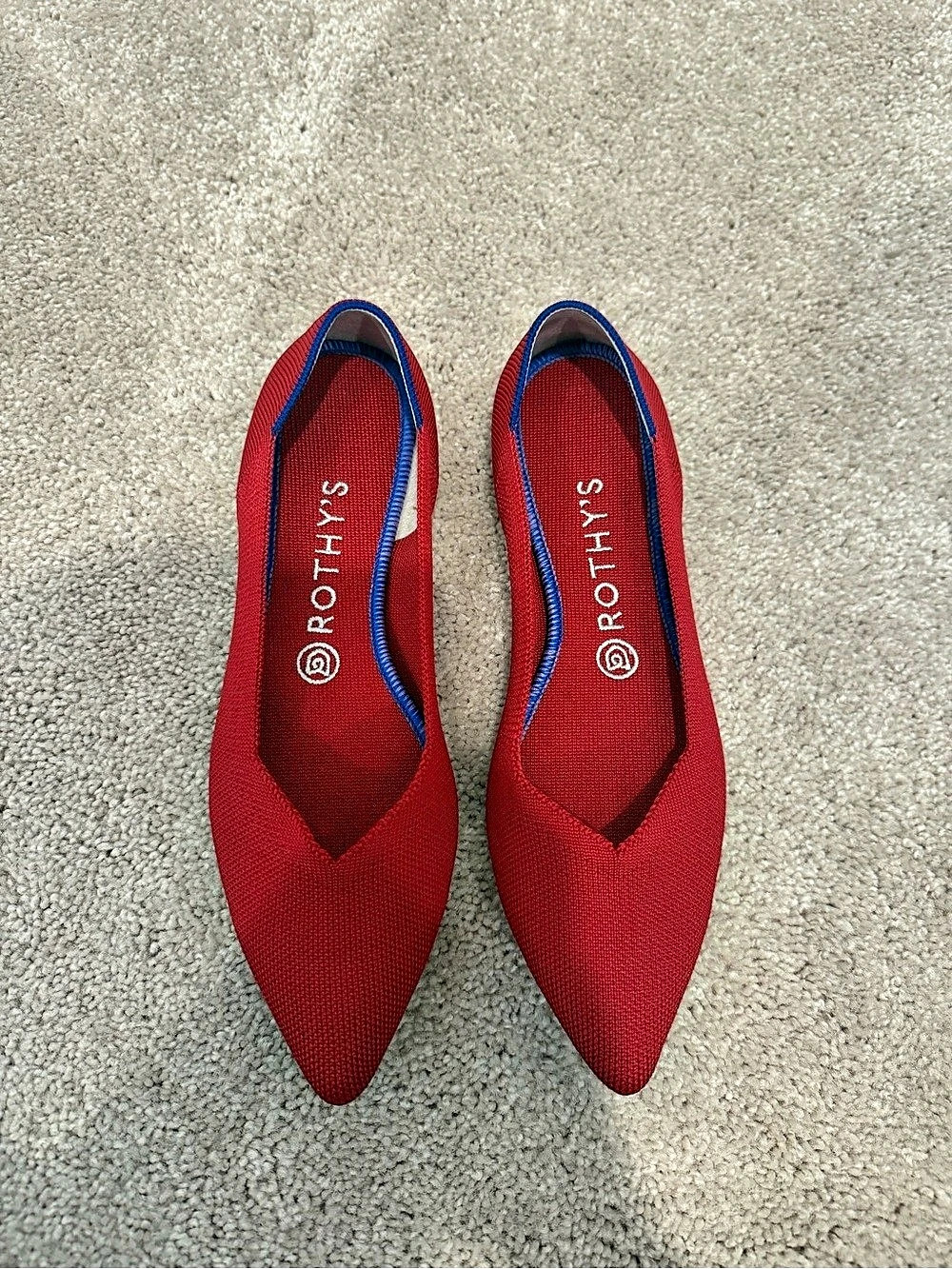 Rothy's The Point Red Pointed-Toe Flats